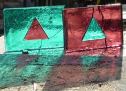 Glass with cutouts